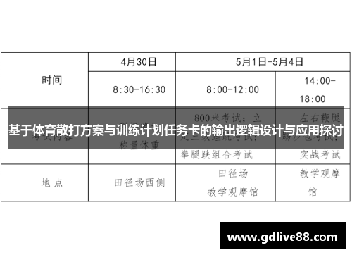 基于体育散打方案与训练计划任务卡的输出逻辑设计与应用探讨